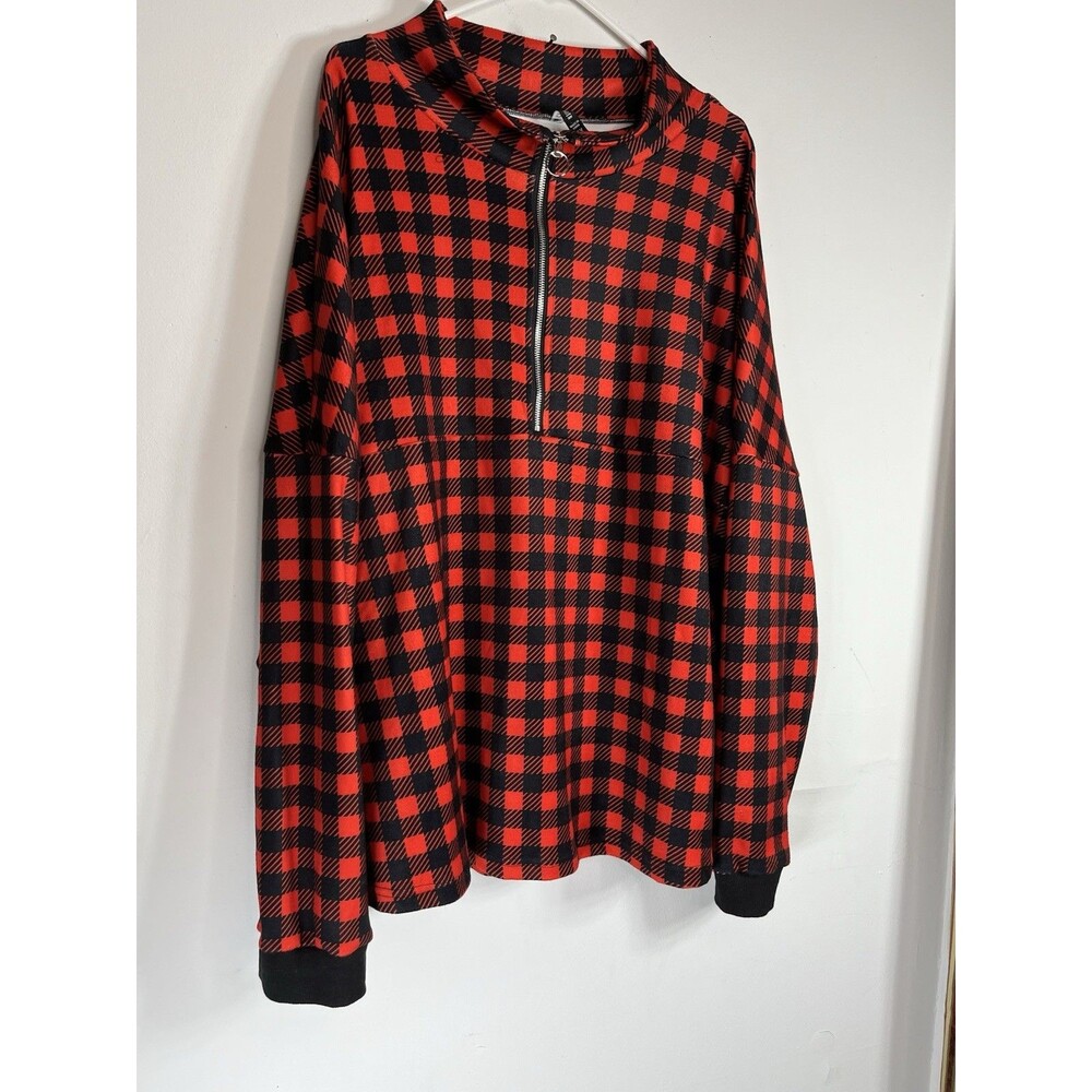 crazy train Red Gingham Southwestern Texas Sweatshirt Pullover size 3X